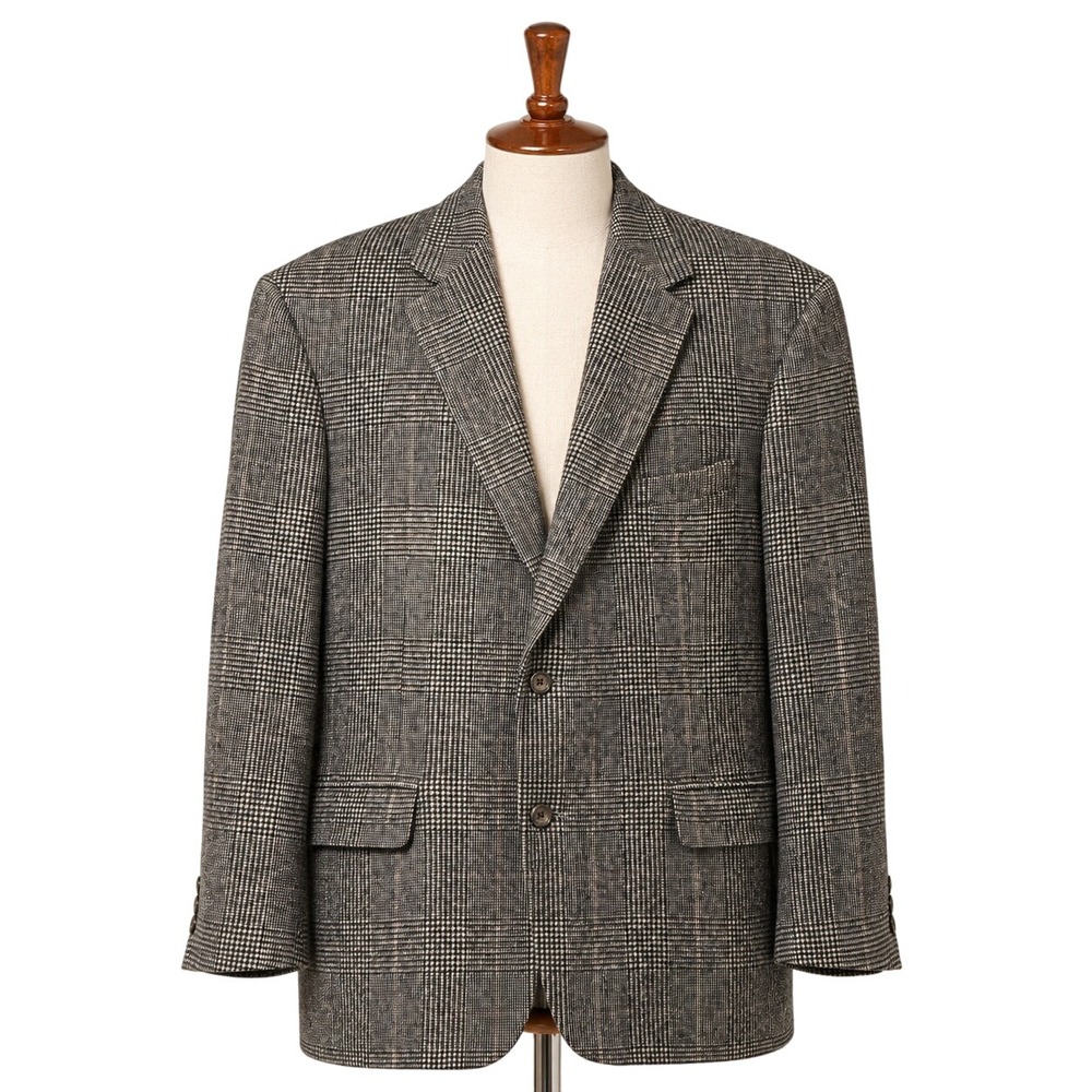 Vintage Brooks Brothers 100% Camel Hair Glen Plaid Blazer Sport Coat 44R US Made